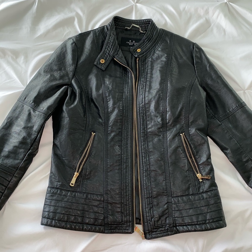 Black leather jacket